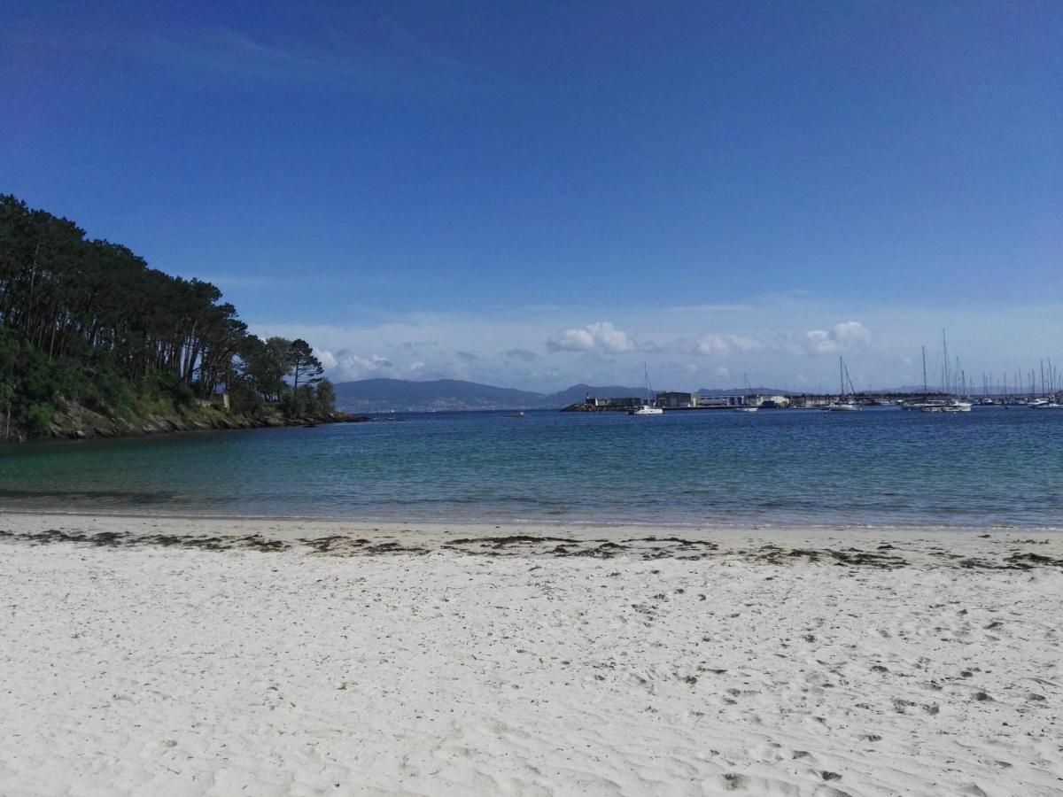 Aticos Con Terraza Vistas Urbanos 100 Playa Daire Sanxenxo Dış mekan fotoğraf